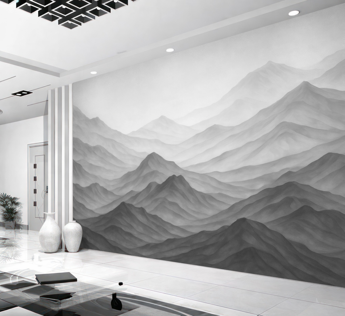 Fototapeta Góry w stylu akwareli.