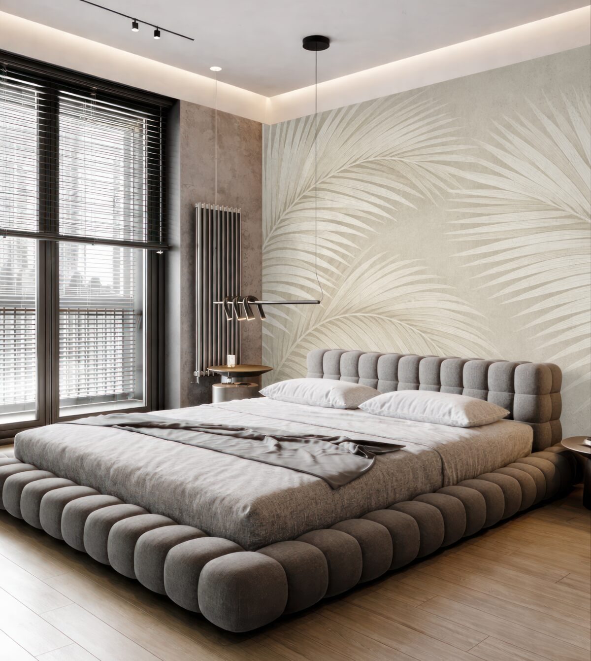 Fototapeta Białe liście drzewa palmowego.