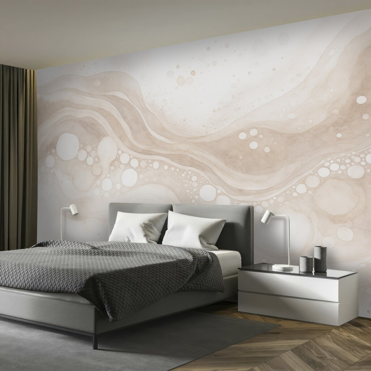 Fototapeta Abstrakcyjny obraz w stylu aquareli, płynna forma, odcień beżowy.