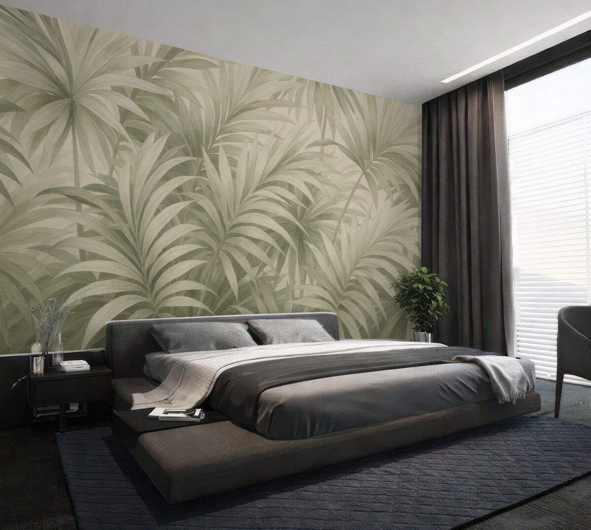 Fototapeta Wizja naśladująca tropikalne liście.