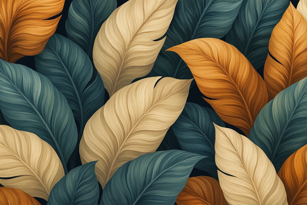 Fototapeta Abstrakcyjne tropikalne listki.