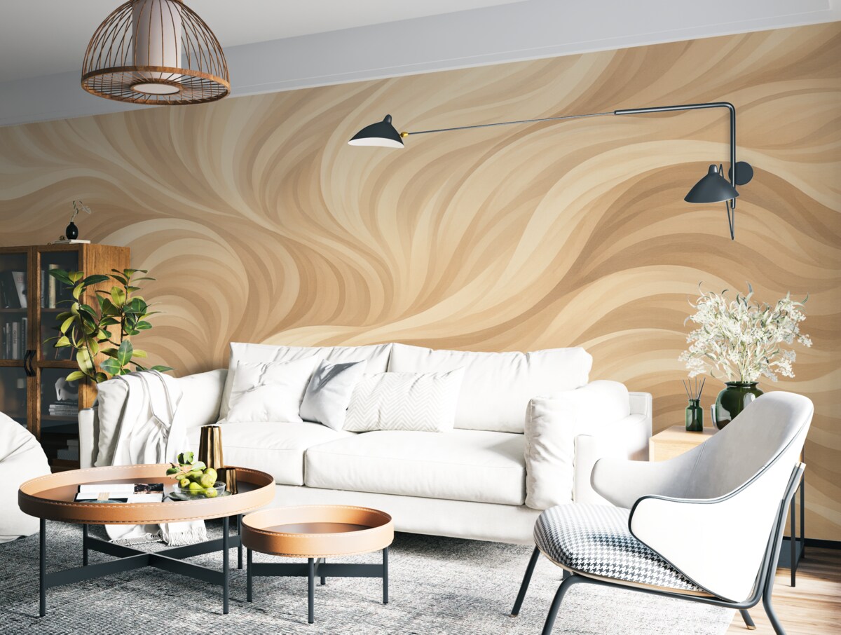 Fototapeta Abstrakcyjne, gładkie wzory w ciepłych odcieniach.