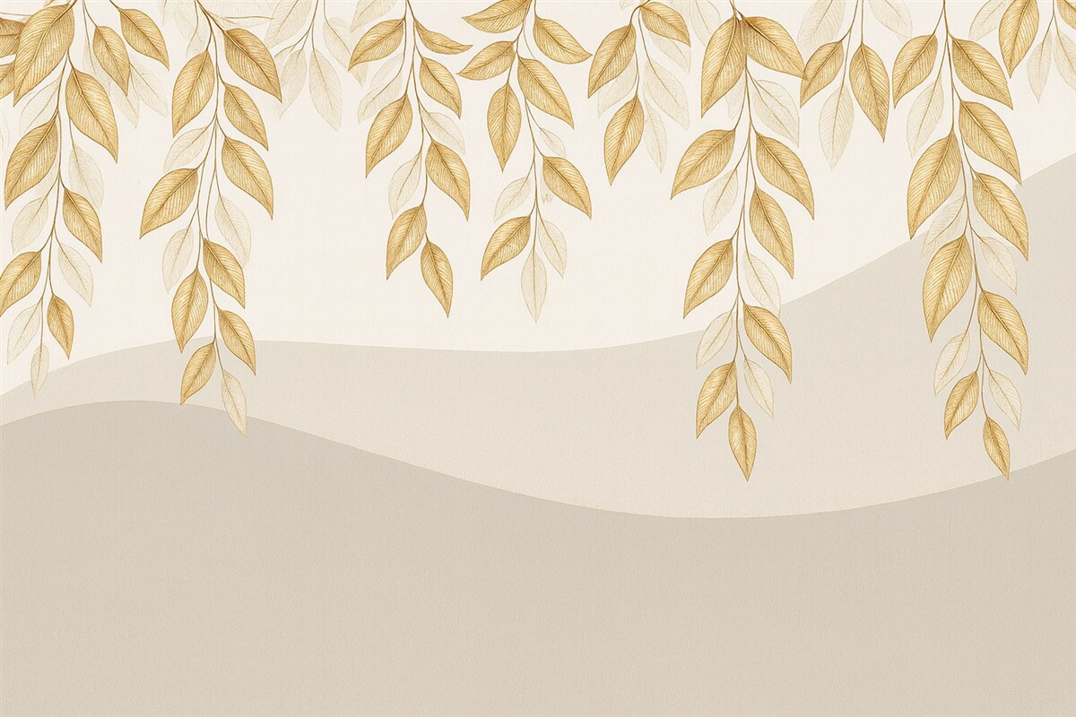 Fototapeta minimalistyczne konary u góry w kolorach beżowych