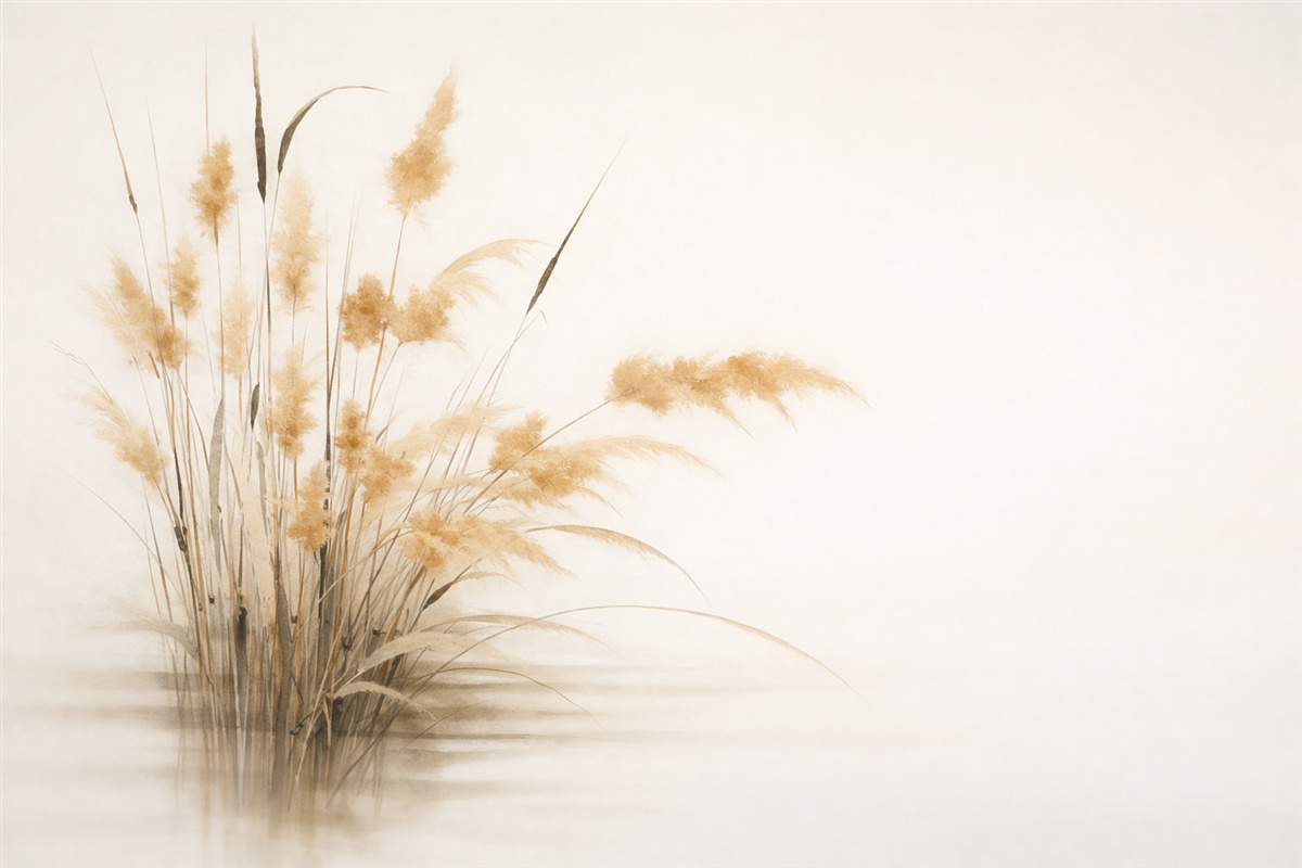 Fototapeta Naśladowanie trzciny w akwareli.