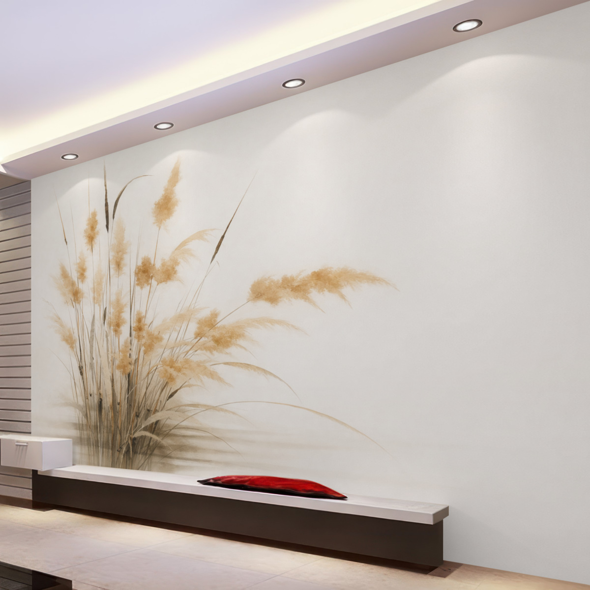 Fototapeta Naśladowanie trzciny w akwareli.