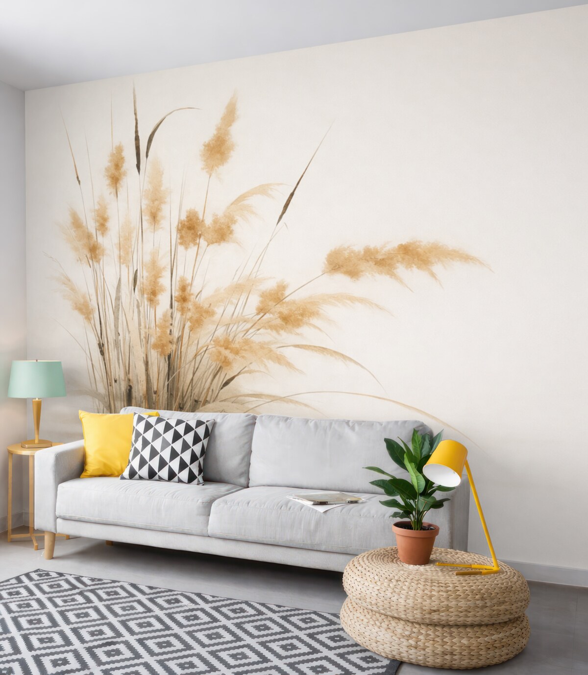 Fototapeta Naśladowanie trzciny w akwareli.