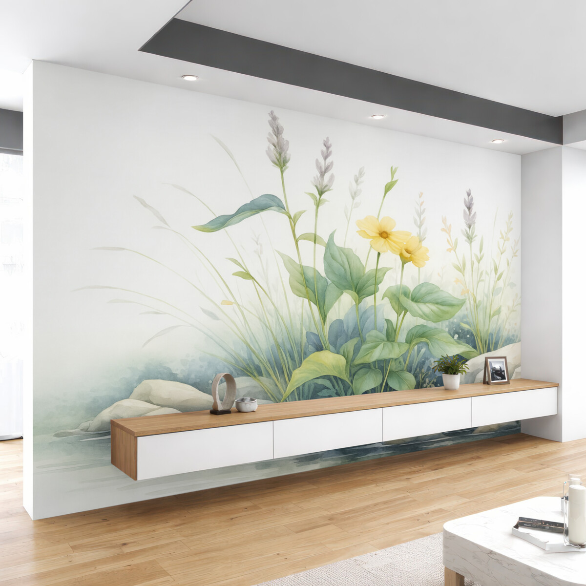 Fototapeta Roślinność przypominająca akwarelę.