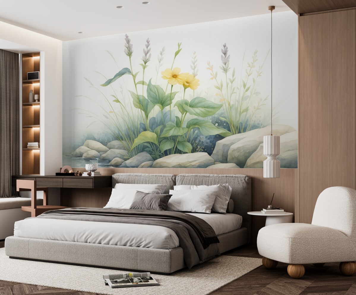 Fototapeta Roślinność przypominająca akwarelę.