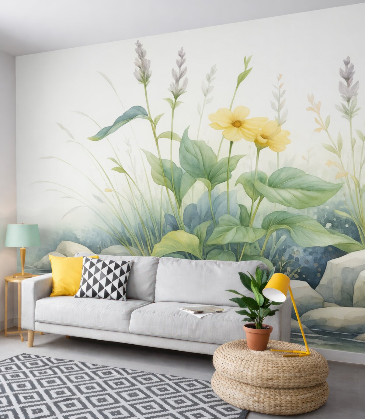 Fototapeta Roślinność przypominająca akwarelę.