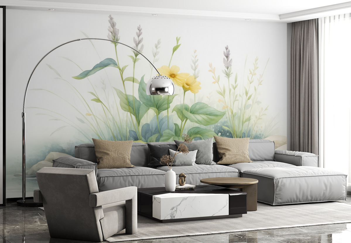 Fototapeta Roślinność przypominająca akwarelę.