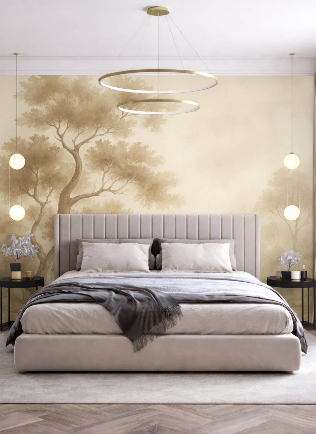 Fototapeta Drzewo naśladujące rozmytą farbę wodną.