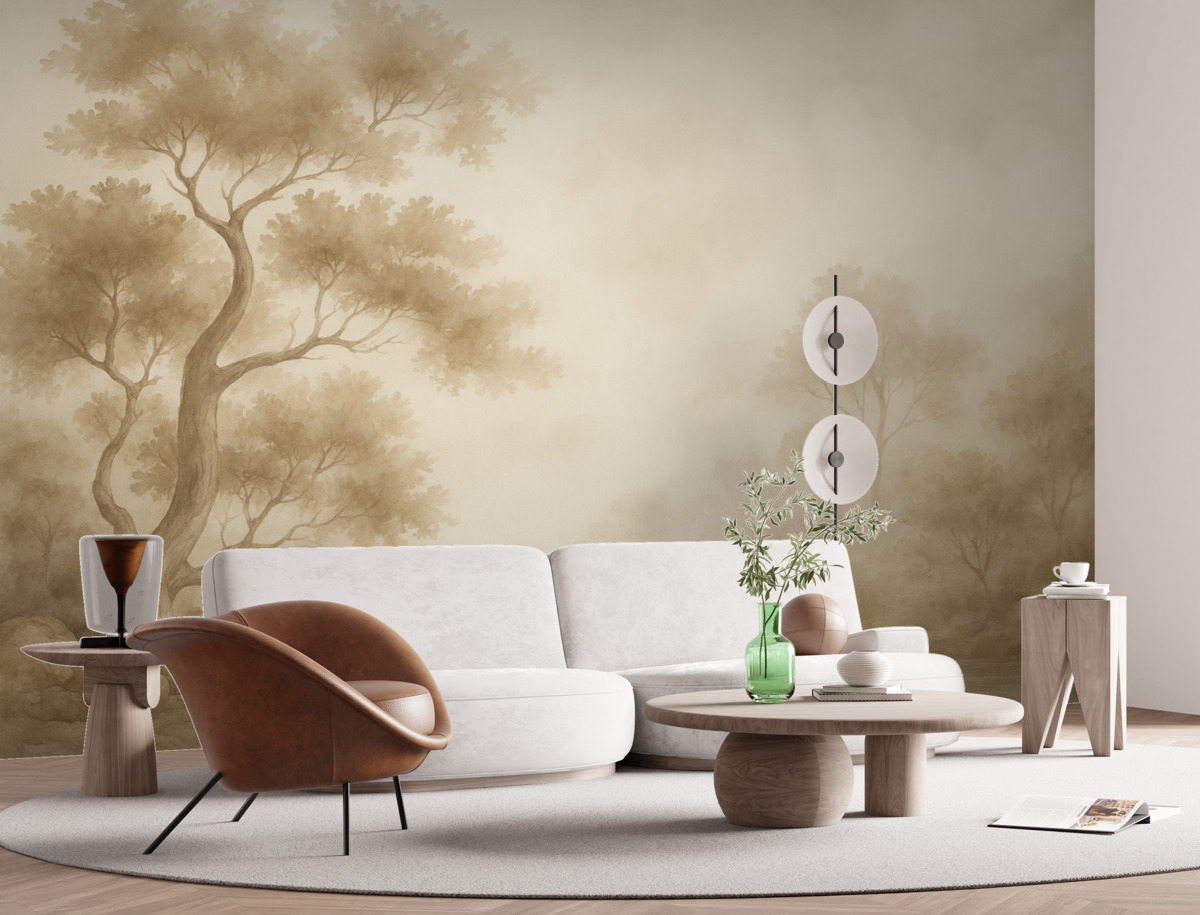 Fototapeta Drzewo naśladujące rozmytą farbę wodną.