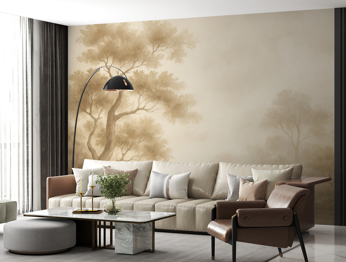 Fototapeta Drzewo naśladujące rozmytą farbę wodną.