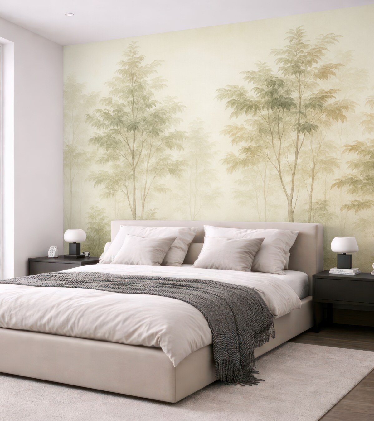 Fototapeta Drzewa w stylu akwareli, ciepłe barwy.