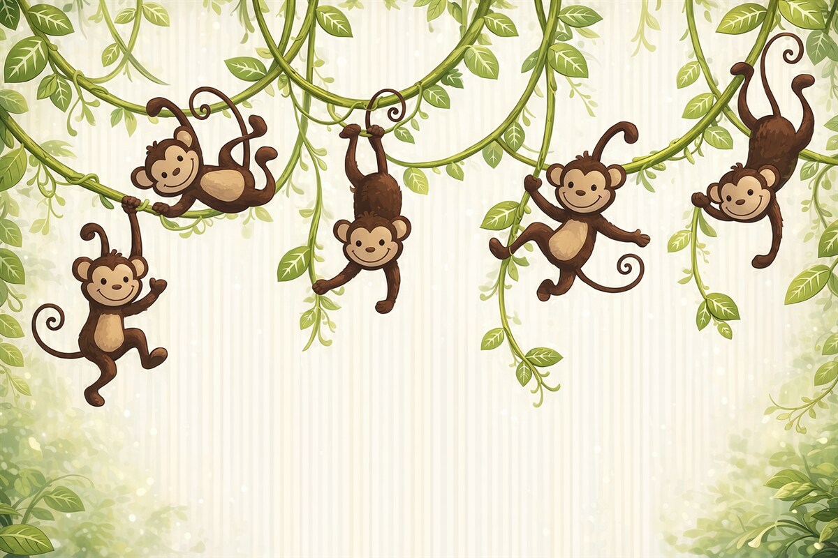Fototapeta Małpy na pnączu winorośli.