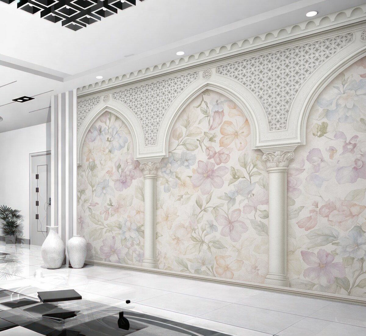 Fototapeta Kwiaty za tęczą.