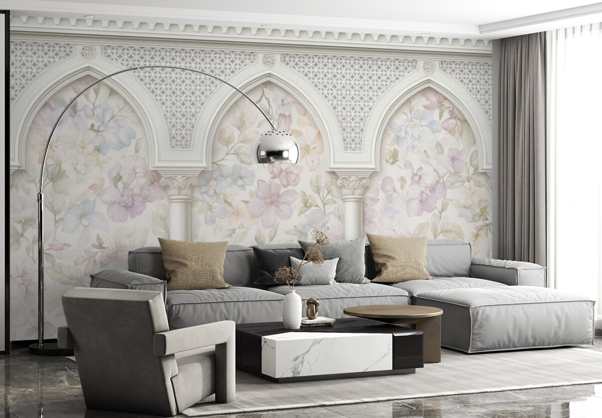 Fototapeta Kwiaty za tęczą.