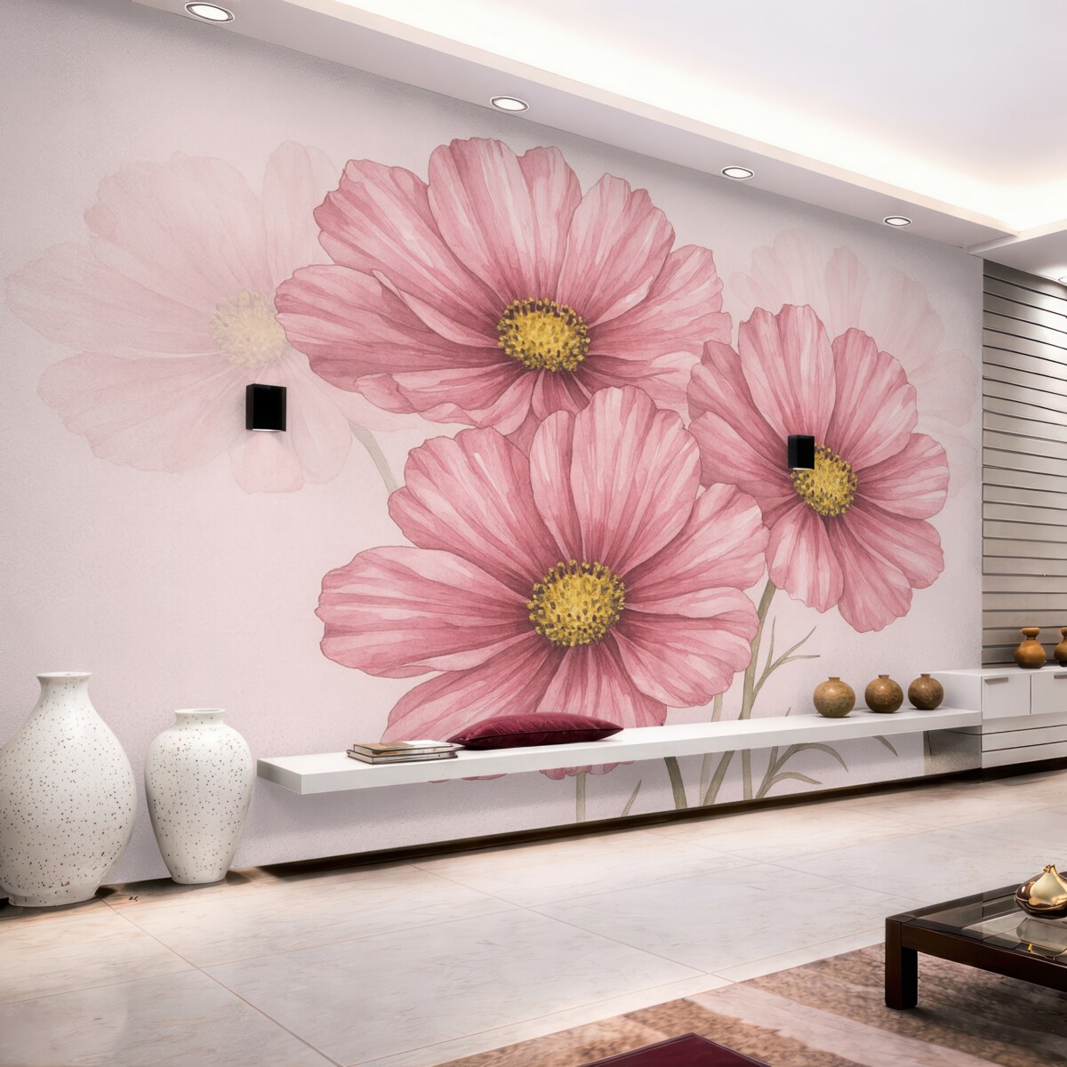 Fototapeta Wielkie różowe kwiaty.