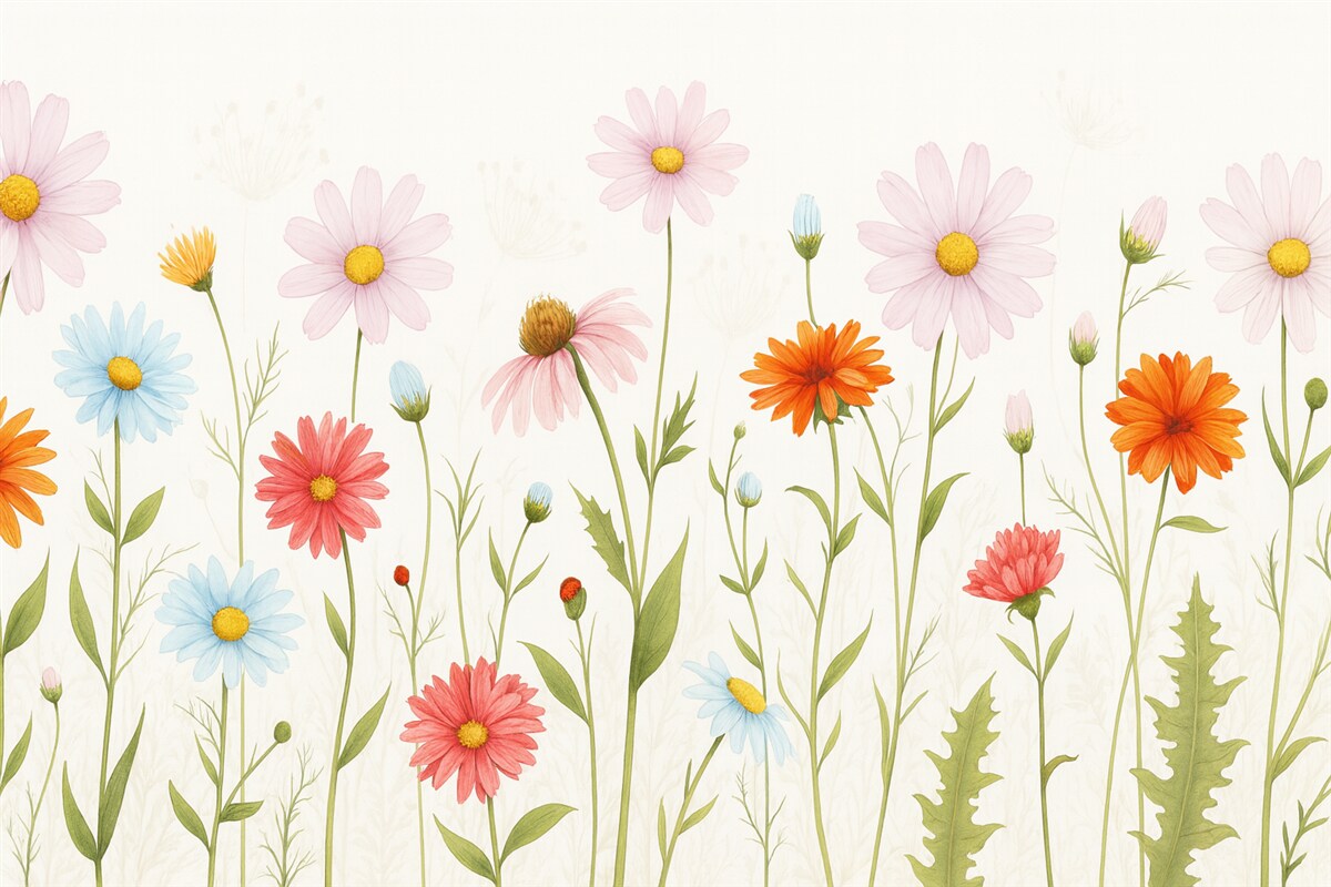 Fototapeta Oczywiste dzikie rośliny kwiatowe.