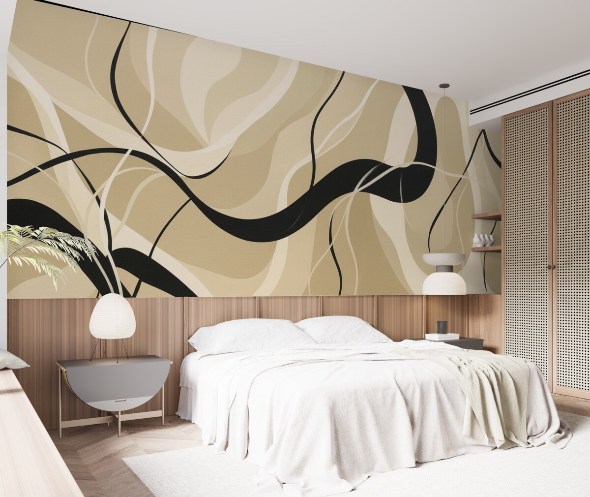 Fototapeta Abstrakcyjna struktura z krzywymi liniami.