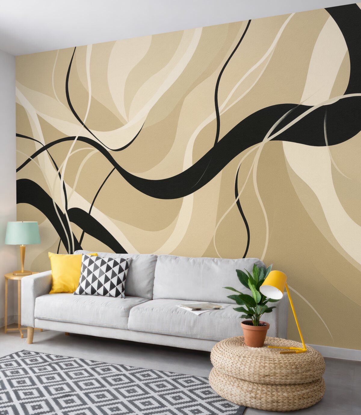 Fototapeta Abstrakcyjna struktura z krzywymi liniami.