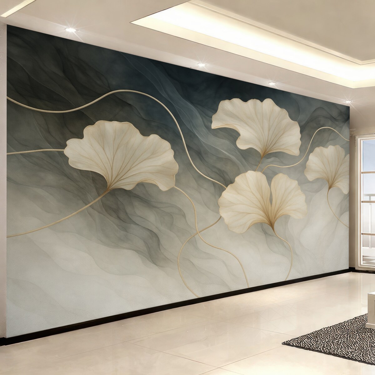 Fototapeta Abstrakcyjna ilustracja miłorzębu.