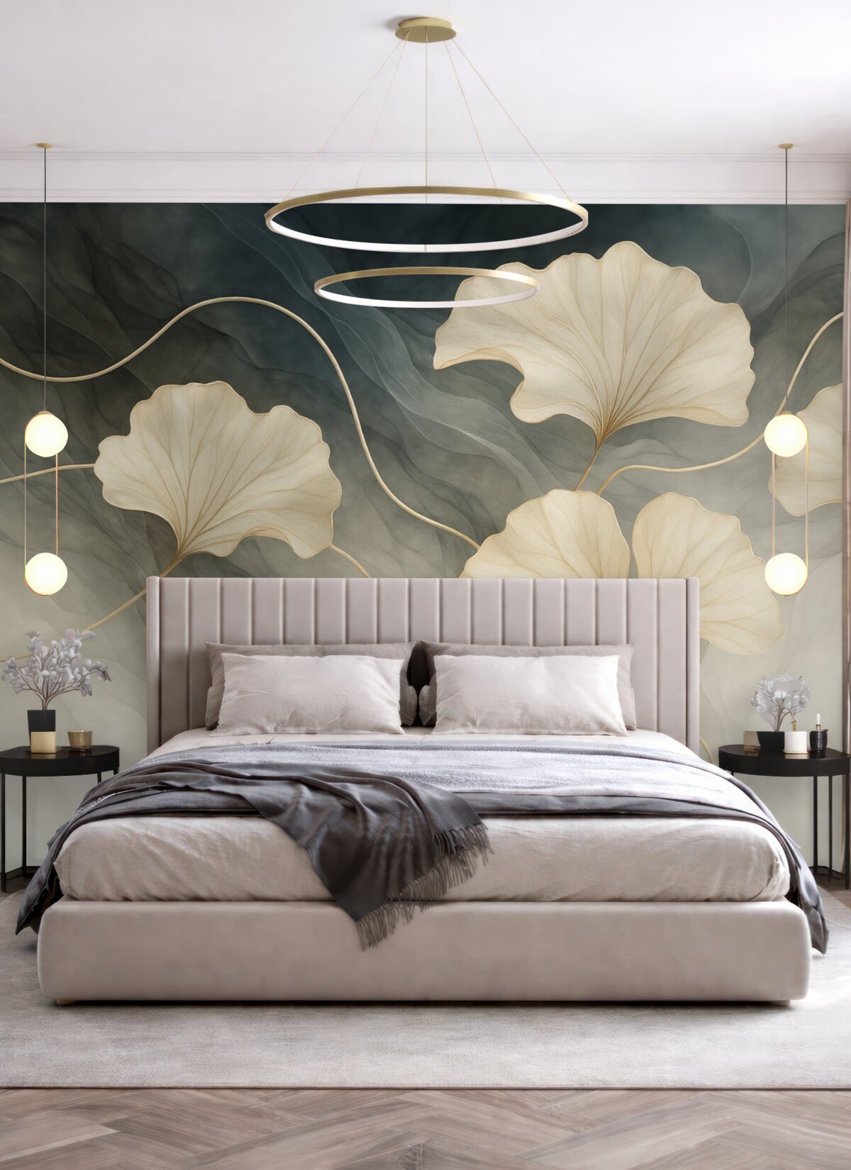 Fototapeta Abstrakcyjna ilustracja miłorzębu.