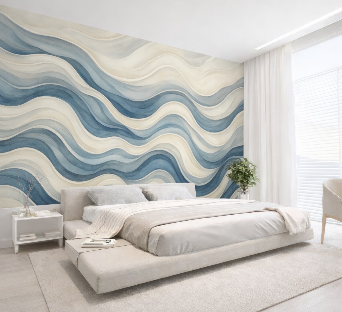 Fototapeta Abstrakcyjna kompozycja z formami przypominającymi fale.