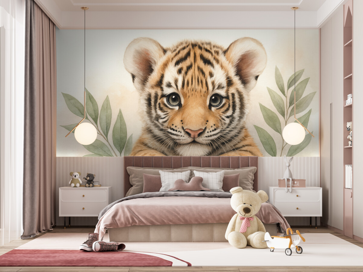 Fototapeta Urocze małe tygrysiątko.