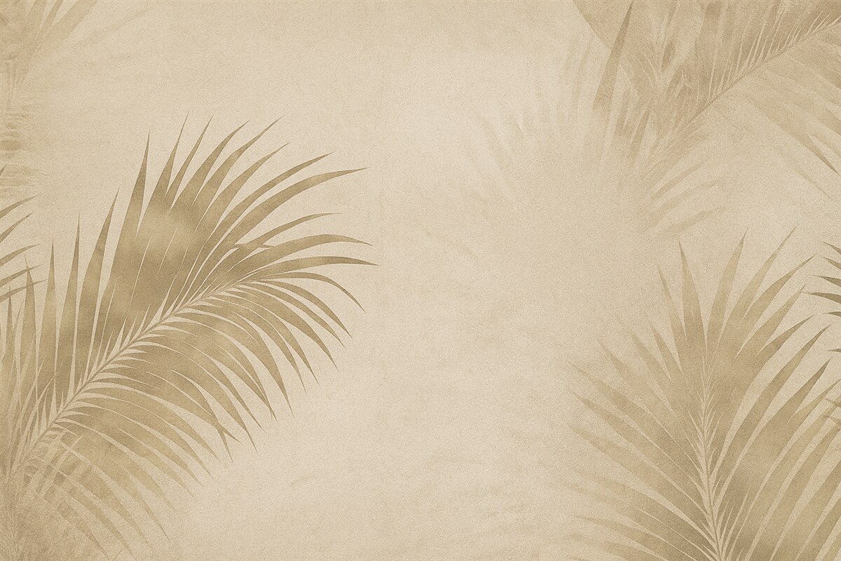 Fototapeta Tropikalne liście w mglistym stylu grunge.