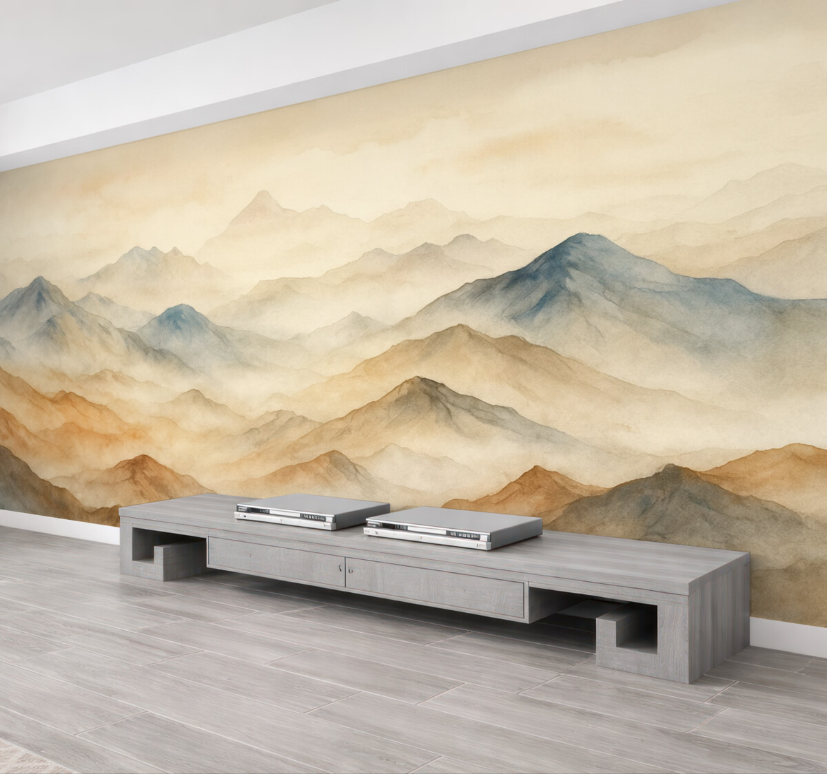 Fototapeta Zamglone góry w subtelnych odcieniach.