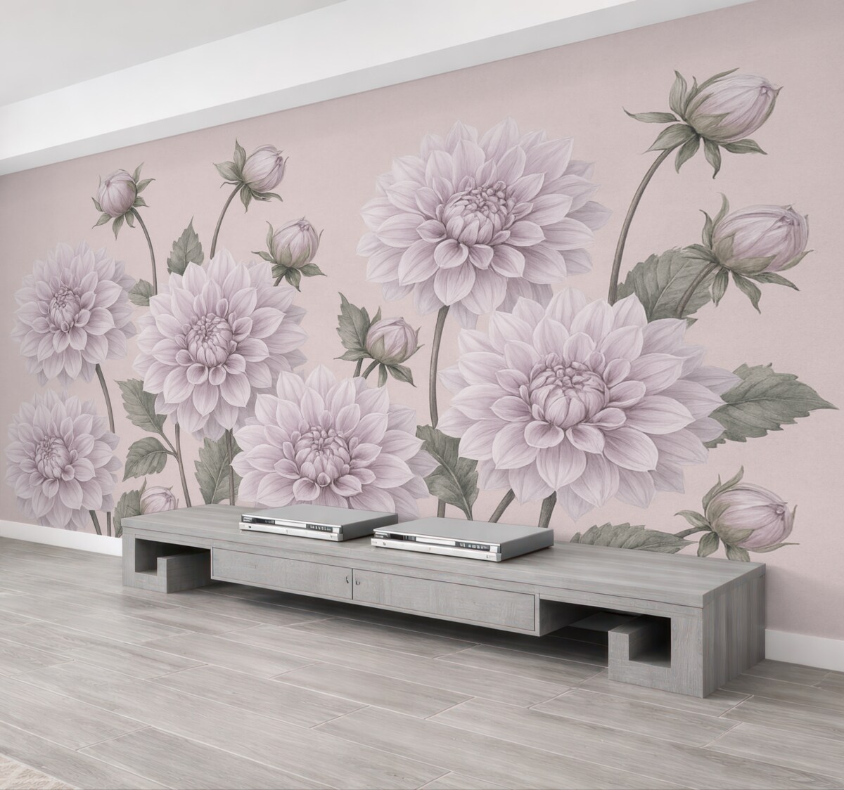 Fototapeta Subtelne, różowe, duże kwiaty.