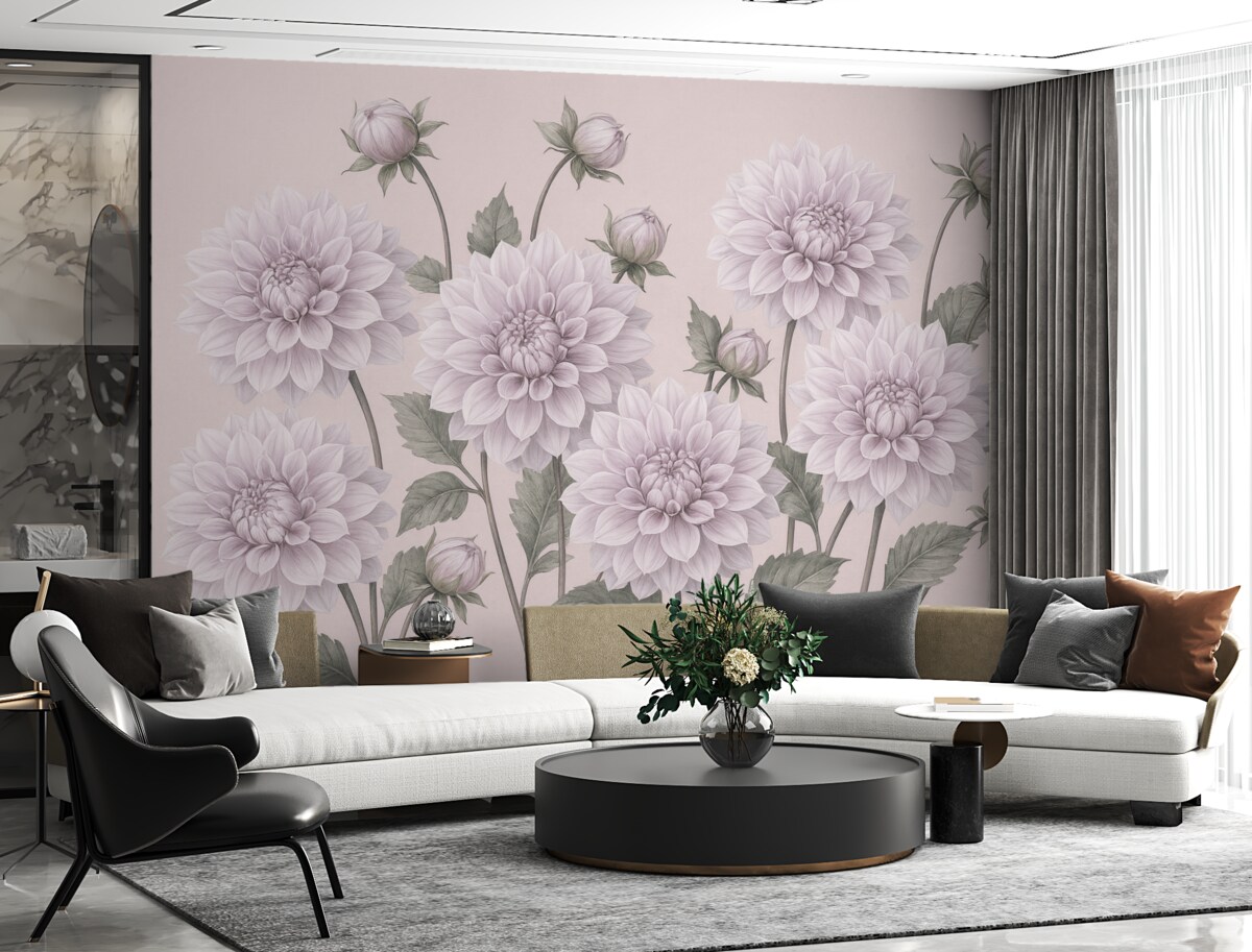 Fototapeta Subtelne, różowe, duże kwiaty.