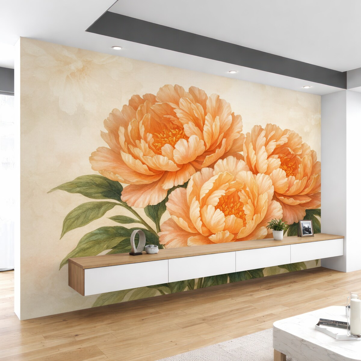 Fototapeta Wielkie pomarańczowe kwiaty.