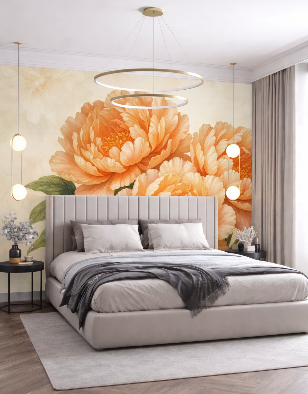 Fototapeta Wielkie pomarańczowe kwiaty.