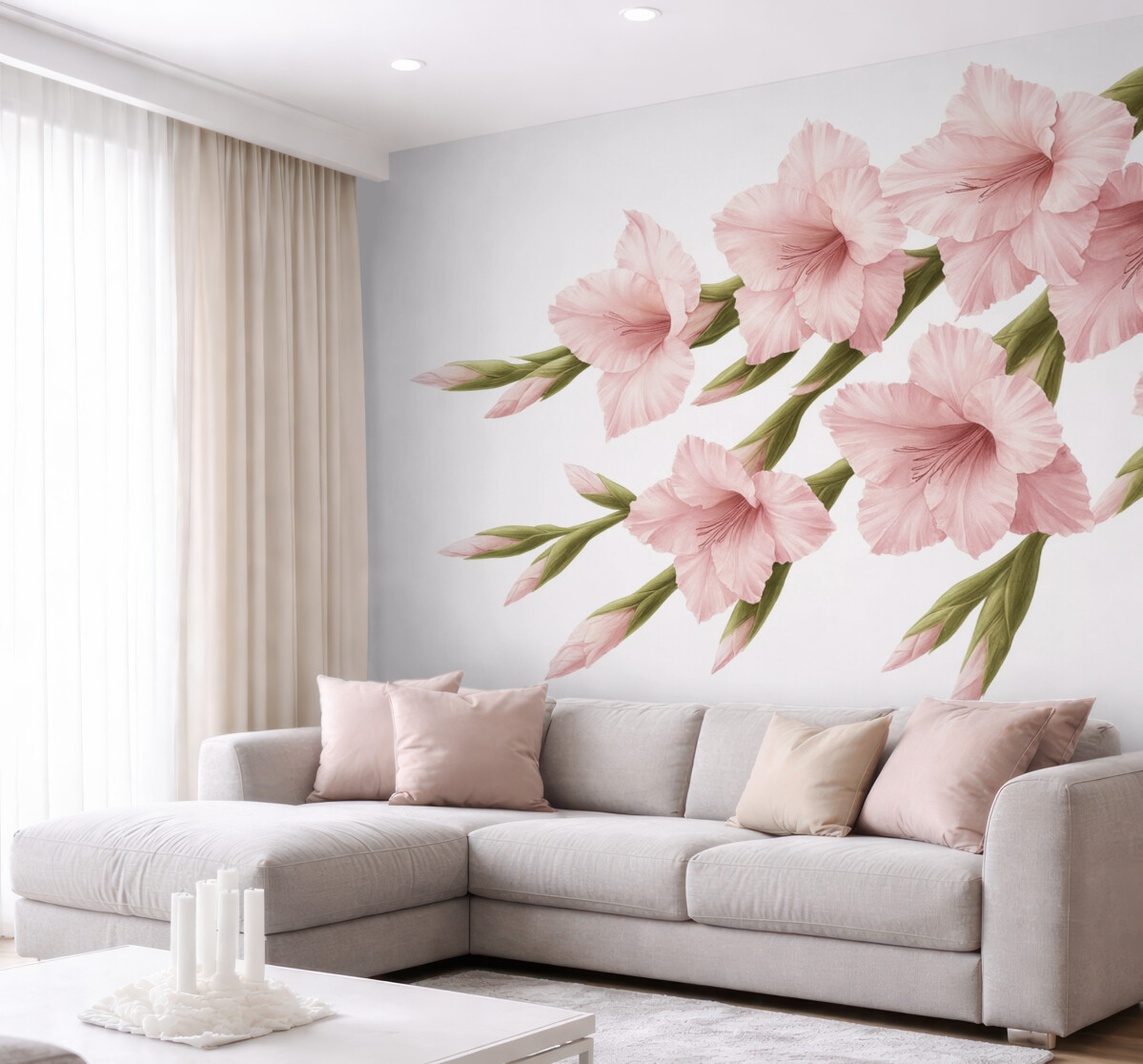 Fototapeta Wielkie kwiaty w kącie.