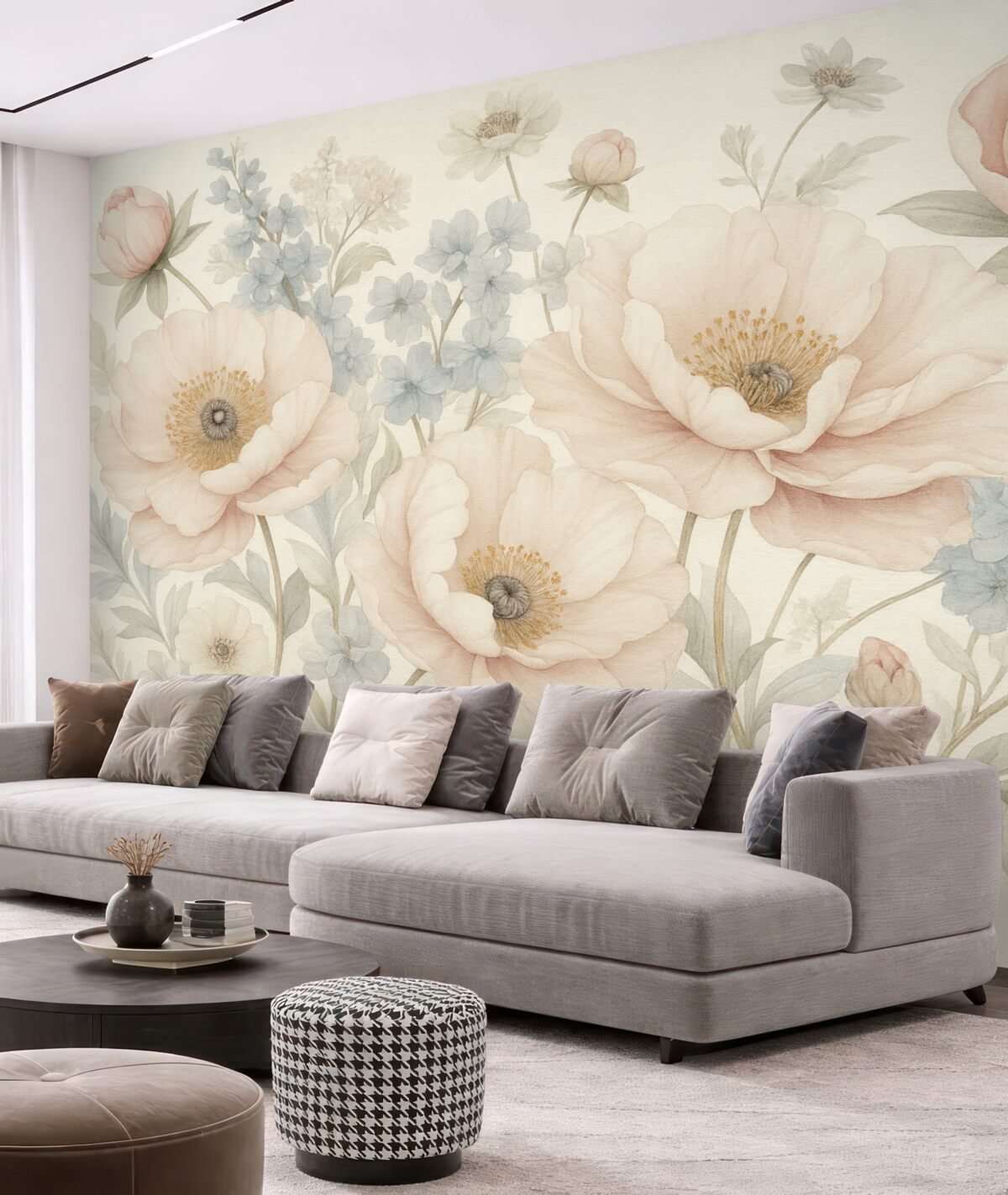 Fototapeta Bukiet kwiatów namalowany akwarelą.