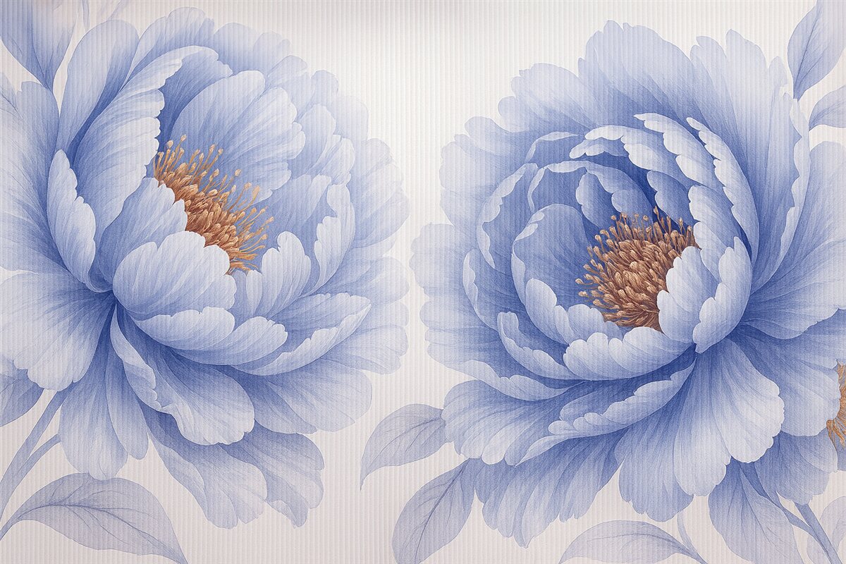 Fototapeta Kwiaty piwonii za szybą.