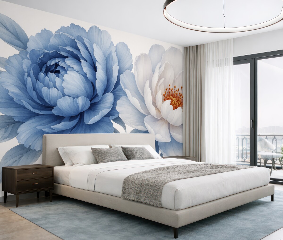 Fototapeta Luksusowe piwonie w akwareli.