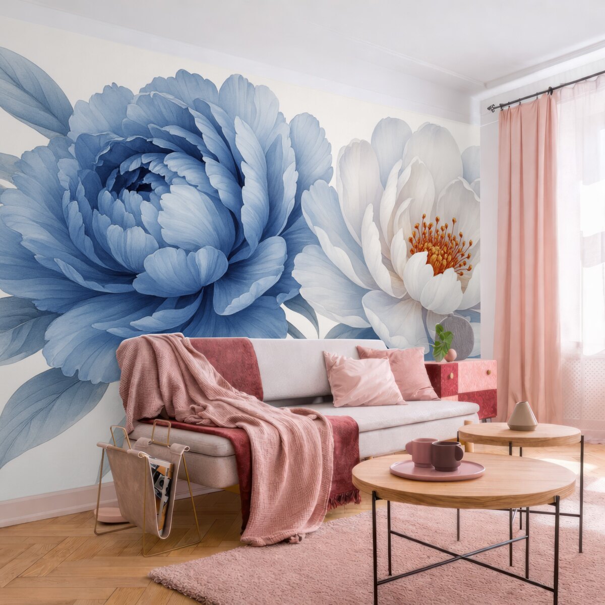 Fototapeta Luksusowe piwonie w akwareli.