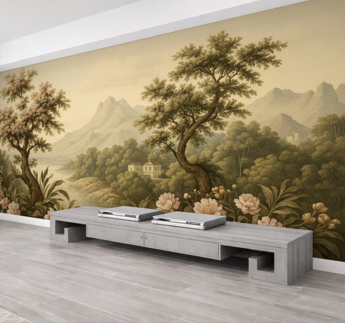 Fototapeta Krajobraz malowany w stylu retro.