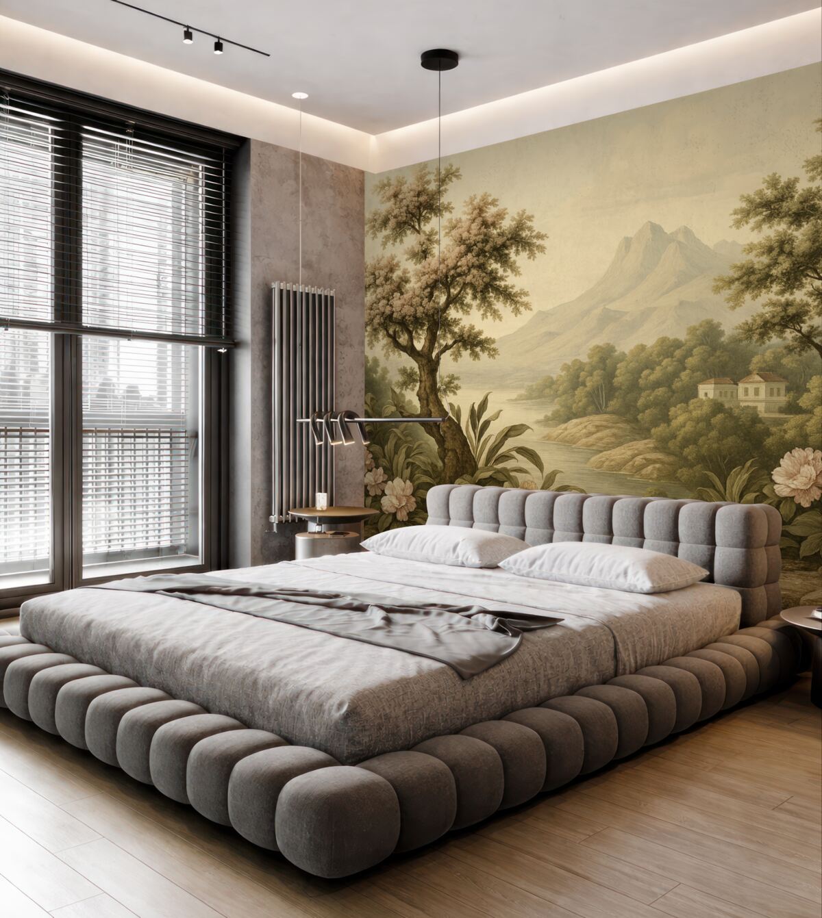 Fototapeta Krajobraz malowany w stylu retro.