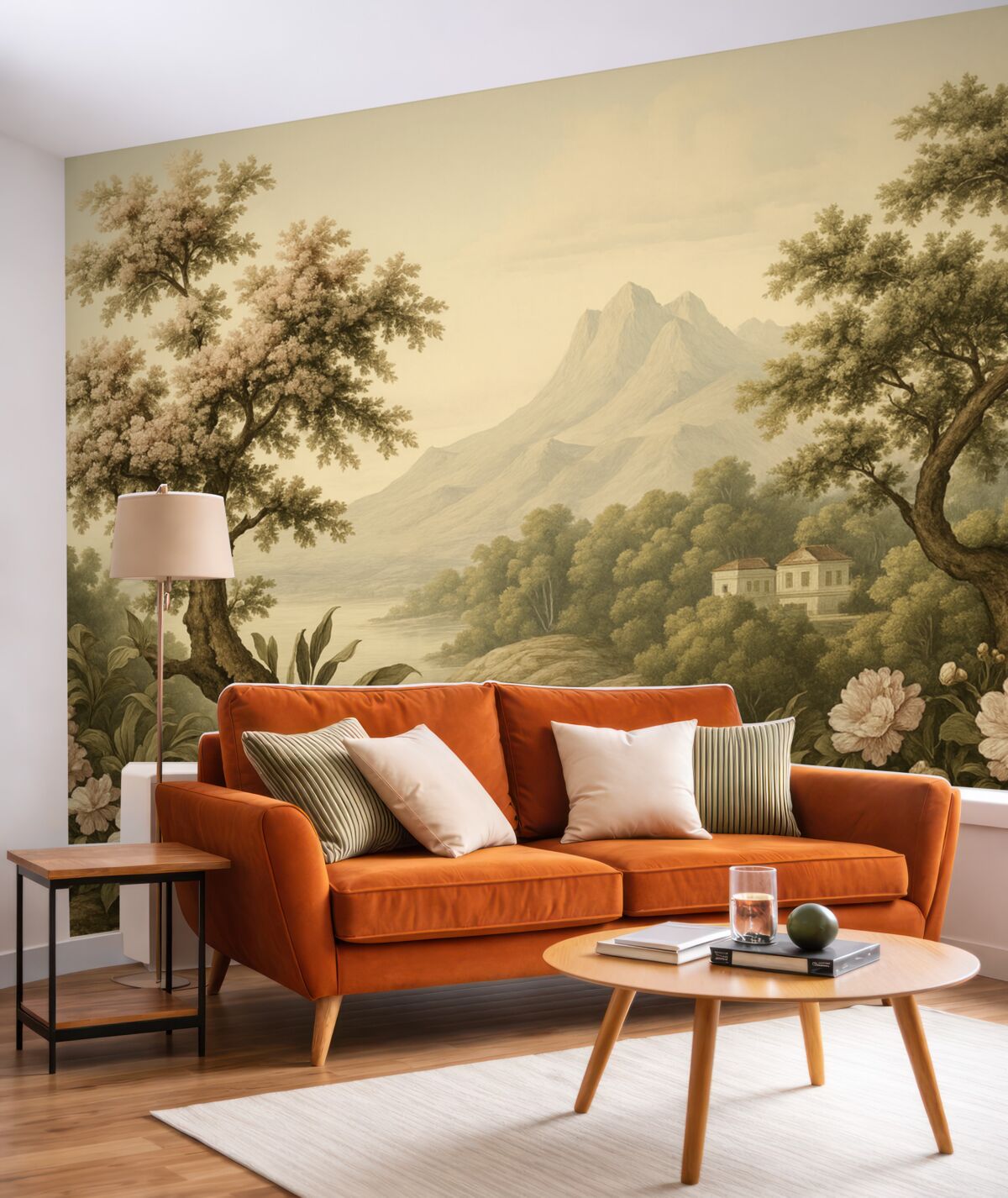 Fototapeta Krajobraz malowany w stylu retro.