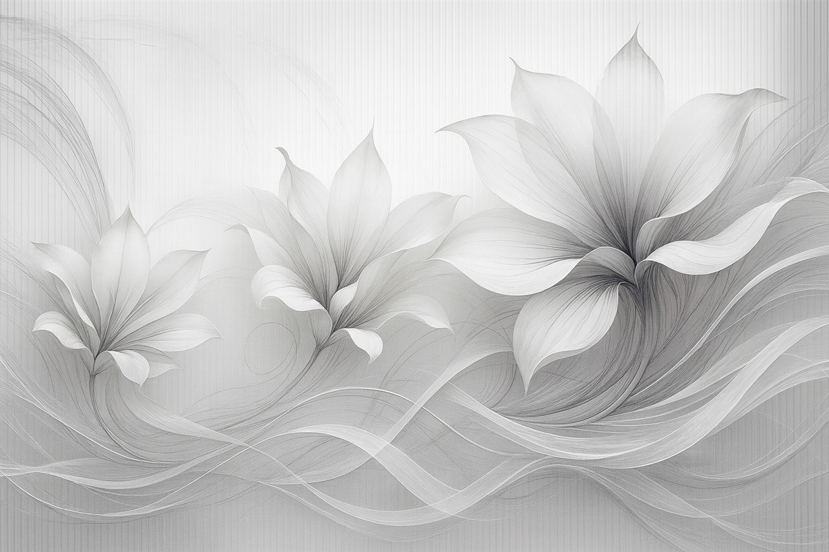 Fototapeta Abstrakcyjne kwiaty akwarelowe pod szkłem.