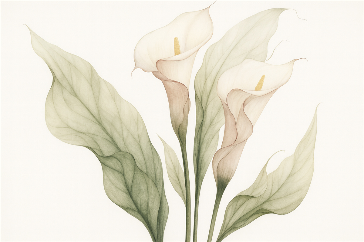 Fototapeta Lilie Calla w stylu akwareli.