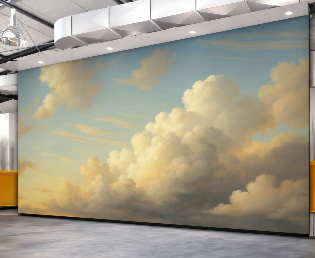 Fototapeta Chmury na niebie przypominające sztukę malarską.