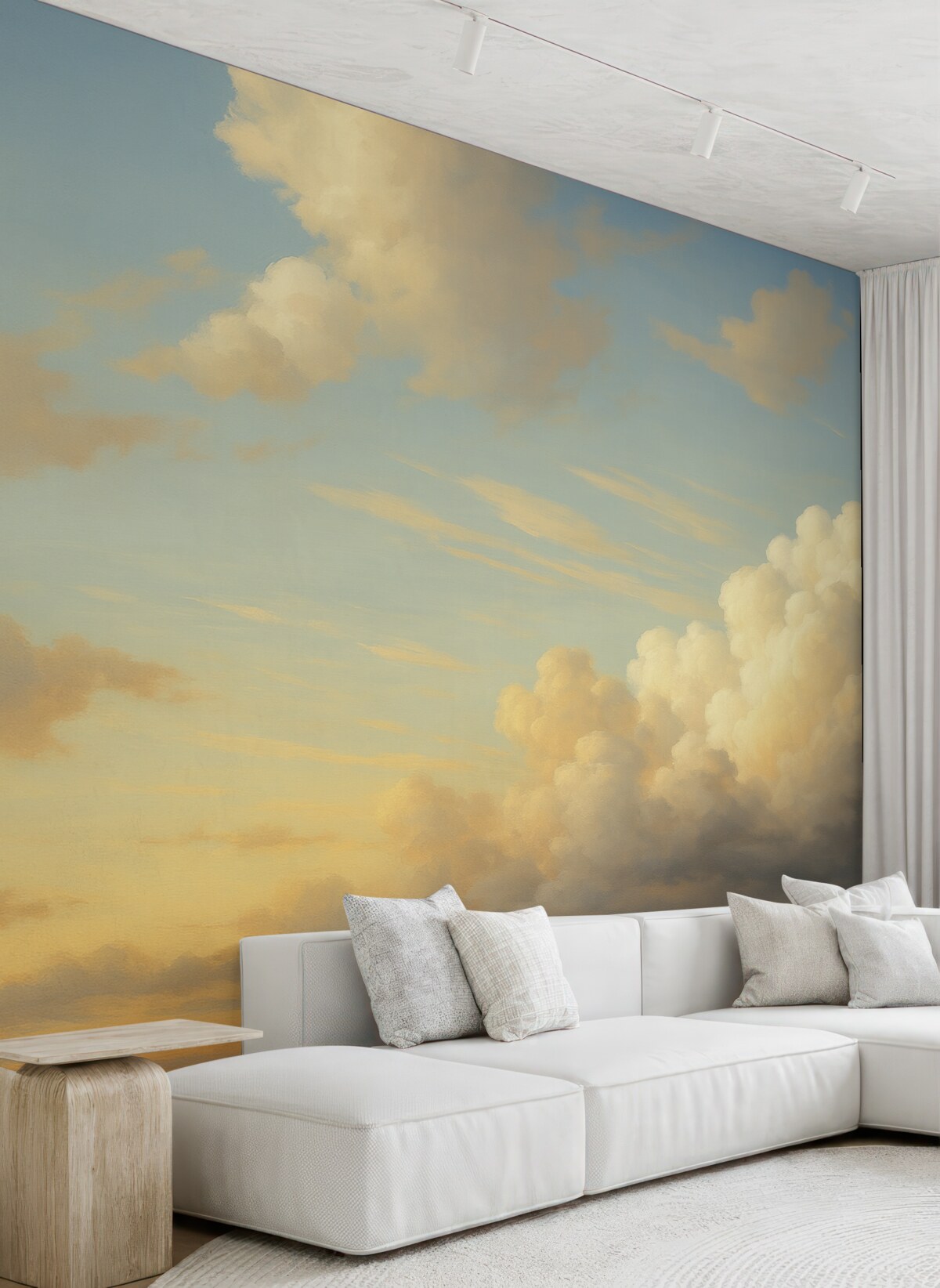 Fototapeta Chmury na niebie przypominające sztukę malarską.