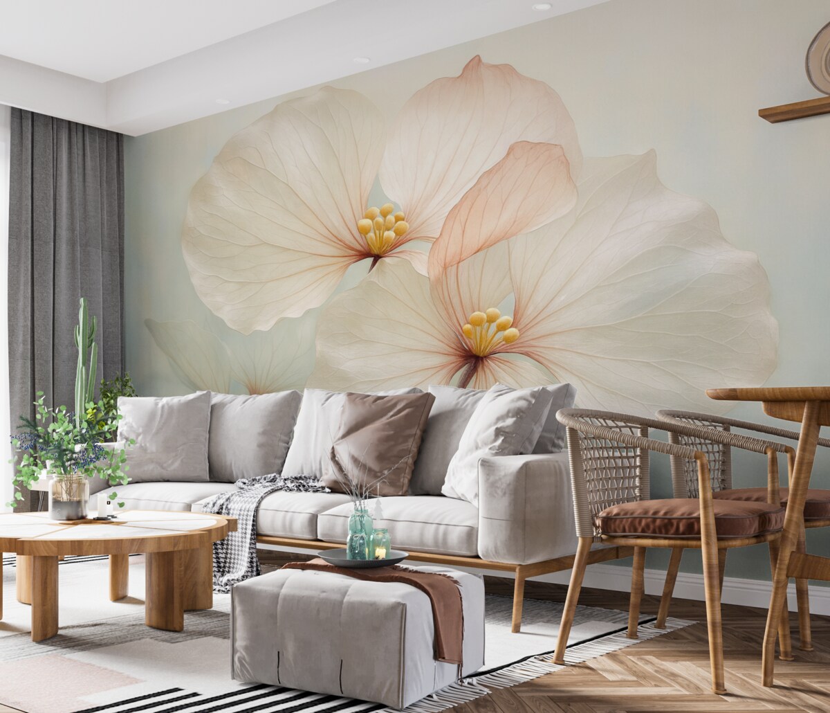 Fototapeta Kwiaty przypominające akwarelę.