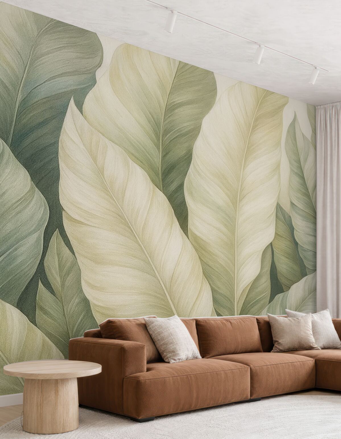 Fototapeta Zielone, subtelne liście tropikalne.