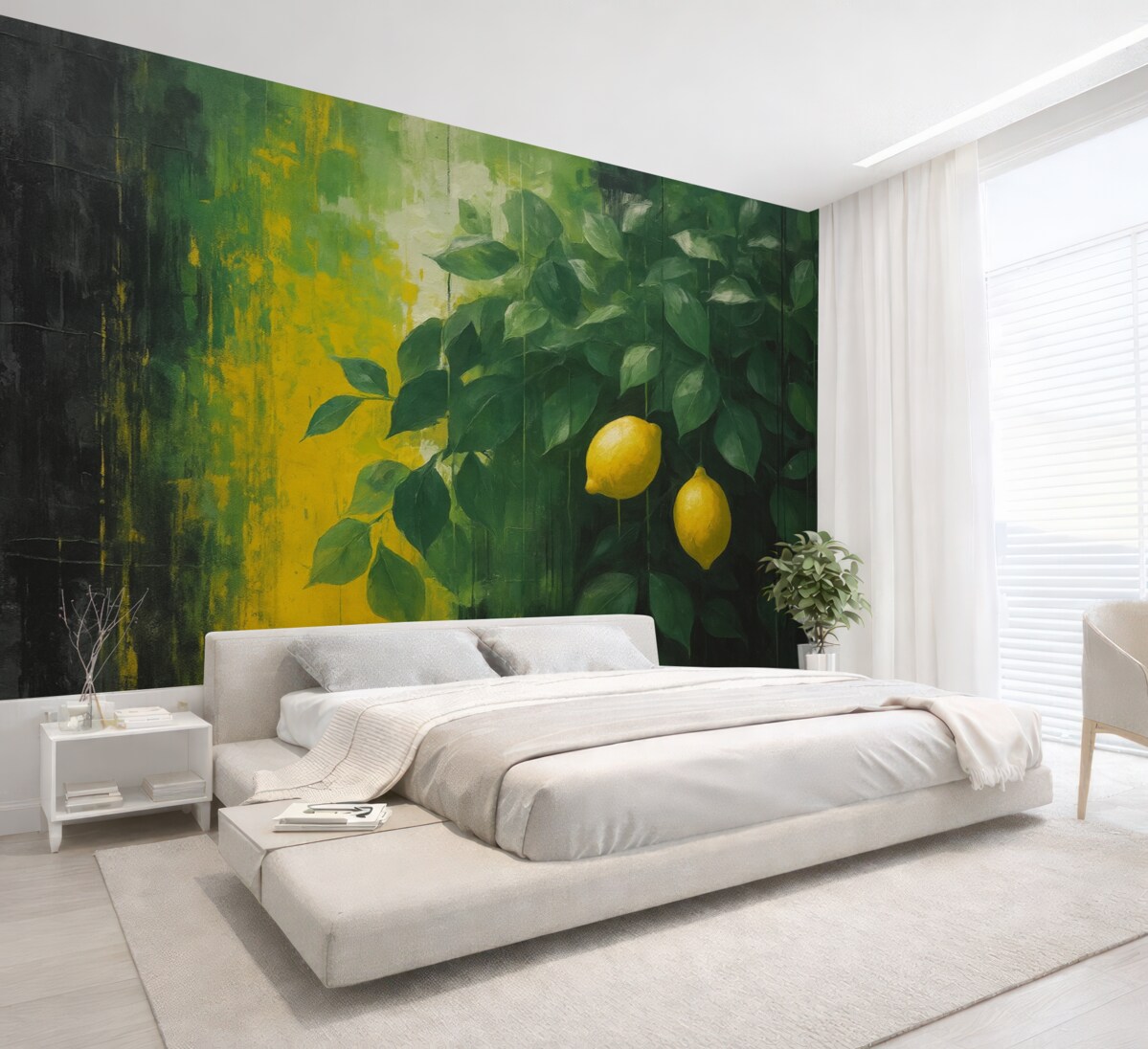 Fototapeta Cytryny na tle kontrastowym w stylu grunge.